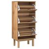 vidaXL Shoe Cabinet OTTA with 3 Drawers Brown Solid Wood Pine