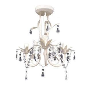 vidaXL Chandelier | Antique white | Acrylic, Metal | Medium | Luxury