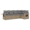 vidaXL 5 Piece Garden Sofa Set with Cushions Beige Poly Rattan