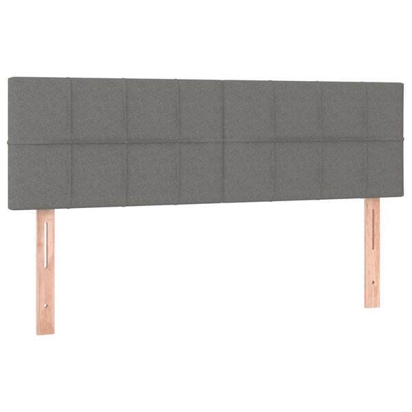 vidaXL Headboards Dark Grey 144x5x78/88 cm Fabric