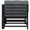 vidaXL Corner Sofas with Cushions 2 pcs Black Solid Wood Pine