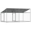 vidaXL Dog Cage with Roof and Doors Grey 4x2x2 m Galvanised Steel