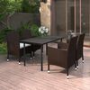 vidaXL 5 Piece Garden Dining Set Poly Rattan and Glass