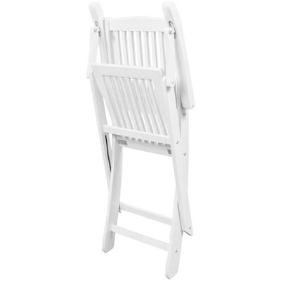 vidaXL Folding Garden Chairs 2 pcs Solid Acacia Wood White