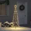 vidaXL LED Christmas Tree with Ground Spikes Warm White 250 cm Iron