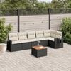vidaXL 7 Piece Garden Sofa Set with Cushions Black Poly Rattan