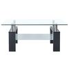 vidaXL Coffee Table Grey and Transparent 95x55x40 cm Tempered Glass