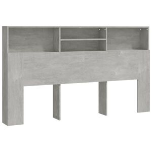 vidaXL Headboard Cabinet Concrete Grey 180x19x103,5 cm