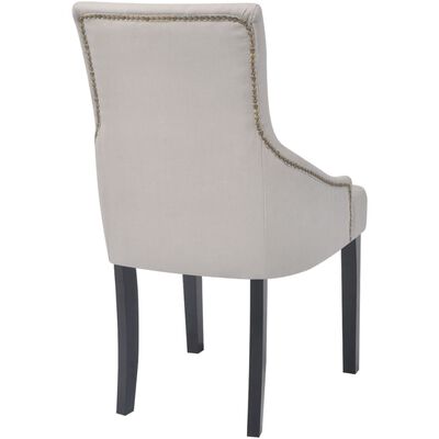 vidaXL Dining Chairs 2 pcs Cream Grey Fabric