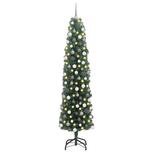 vidaXL Artificial Christmas Tree with 300 LEDs with Stand Green 180 cm