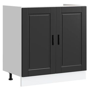 vidaXL Sink Base Cabinet&nbsp;"Porto" Black 80x46x81.5 cm&nbsp;Engineered Wood