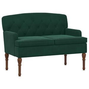 vidaXL Loveseat with Button Tufted Dark Green 111 x 65 x 79 cm Velvet