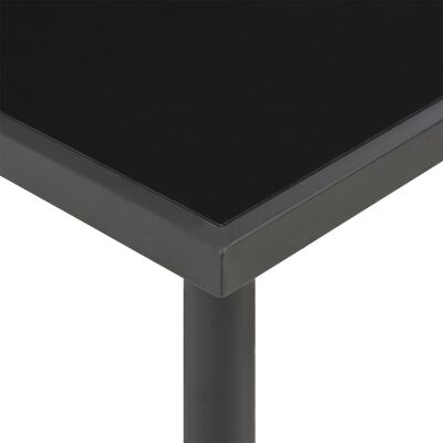 vidaXL Outdoor Dining Table Anthracite 220x90x75 cm Steel and Glass