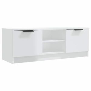 vidaXL TV Cabinet | High gloss white | Engineered wood | Medium | TV Cabinet