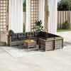 vidaXL 9 Piece Garden Sofa Set with Cushions Grey Poly Rattan