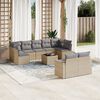 vidaXL 10 Piece Garden Sofa Set with Cushions Beige Poly Rattan