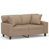 vidaXL 2-Seater Sofa with Throw Pillows Cappuccino 120 cm Faux Leather