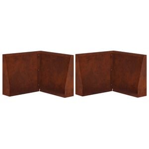 vidaXL Retaining Wall 2 pcs 50 x 50 x 40 cm Weathering Steel Rusty