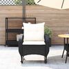 vidaXL Garden Rocking Chair with Cushions Black Poly Rattan
