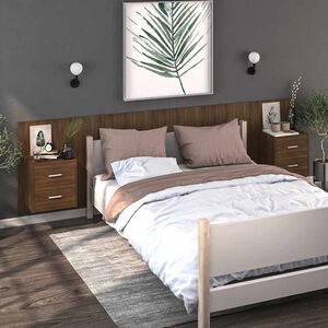 vidaXL Wall-mounted Bedside Cabinets 2 pcs Brown Oak