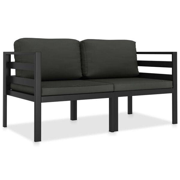 vidaXL 2 Piece Garden Sofa Set with Cushions Aluminium Anthracite