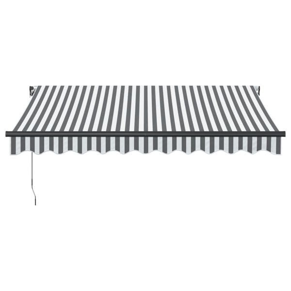 vidaXL Manual Retractable Awning Anthracite&White 300x250 cm