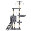 vidaXL Cat Tree with Sisal Scratching Posts 138 cm Grey Paw Prints