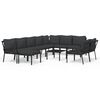 vidaXL 11 Piece Garden Lounge Set with Grey Cushions Steel