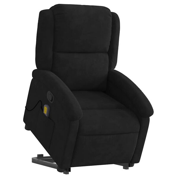 vidaXL Stand up Massage Recliner Chair Black Velvet