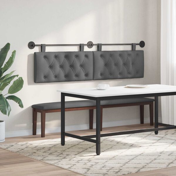 vidaXL Hanging Headboard Wall-mounted Dark Grey 190 x 55 x 7 cm Fabric
