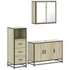 vidaXL 3 Piece Bathroom Furniture Set Sonoma Oak Engineered Wood