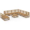 vidaXL 10 Piece Garden Lounge Set Honey Brown Solid Wood Pine