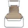 vidaXL Folding Sun Lounger with Canopy Steel Taupe