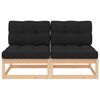 vidaXL Garden Middle Sofas with Cushions 2 pcs Solid Pinewood