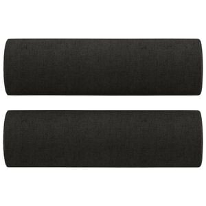 vidaXL Throw Pillows 2 pcs Black Ø15x50 cm Fabric