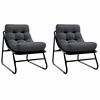 vidaXL Garden Furniture 2 pcs Black Powder-Coated Steel