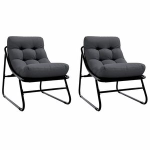 vidaXL Garden Furniture 2 pcs Black Powder-Coated Steel