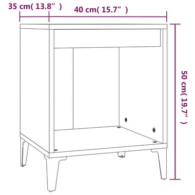 vidaXL Bedside Cabinets 2 pcs Brown Oak 40x35x50 cm