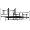 vidaXL Metal Bed Frame without Mattress with Footboard Black 150x200cm
