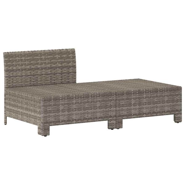 vidaXL 2 Piece Garden Lounge Set with Cushions Grey Poly Rattan