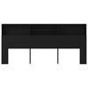 vidaXL Headboard Cabinet Black 220x19x103.5 cm