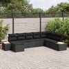 vidaXL Garden Sofa Set with Cushion 9 pcs Black Poly Rattan