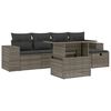 vidaXL 6 Piece Garden Sofa Set with Cushions Grey Poly Rattan