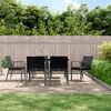vidaXL 7 Piece Garden Dining Set with Cushions Poly Rattan and Steel