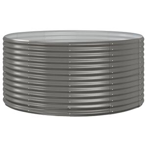 vidaXL Garden Raised Bed Grey 140x140x68 cm Galvanised Steel