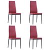 vidaXL Five Piece Dining Set Wine Red