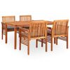 vidaXL 5 Piece Outdoor Dining Set with Cushions Solid Acacia Wood