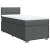 vidaXL Box Spring Bed with Mattress Dark Grey King Single Fabric