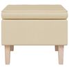 vidaXL Stool with Wooden Legs Cream Fabric