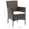 vidaXL Garden Dining Chairs 2 pcs Poly Rattan Brown
